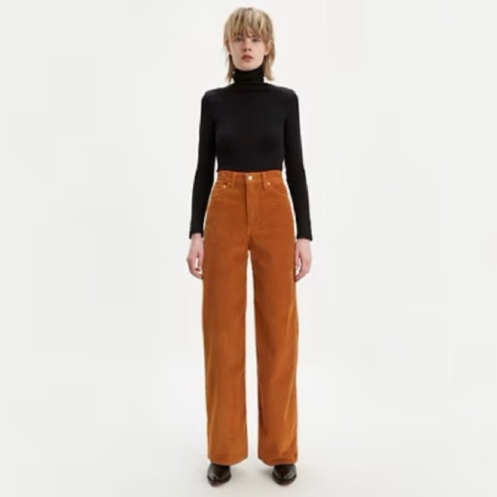 Orange Levi's Rib Cage Wide Leg Corduroy Pants Size 27